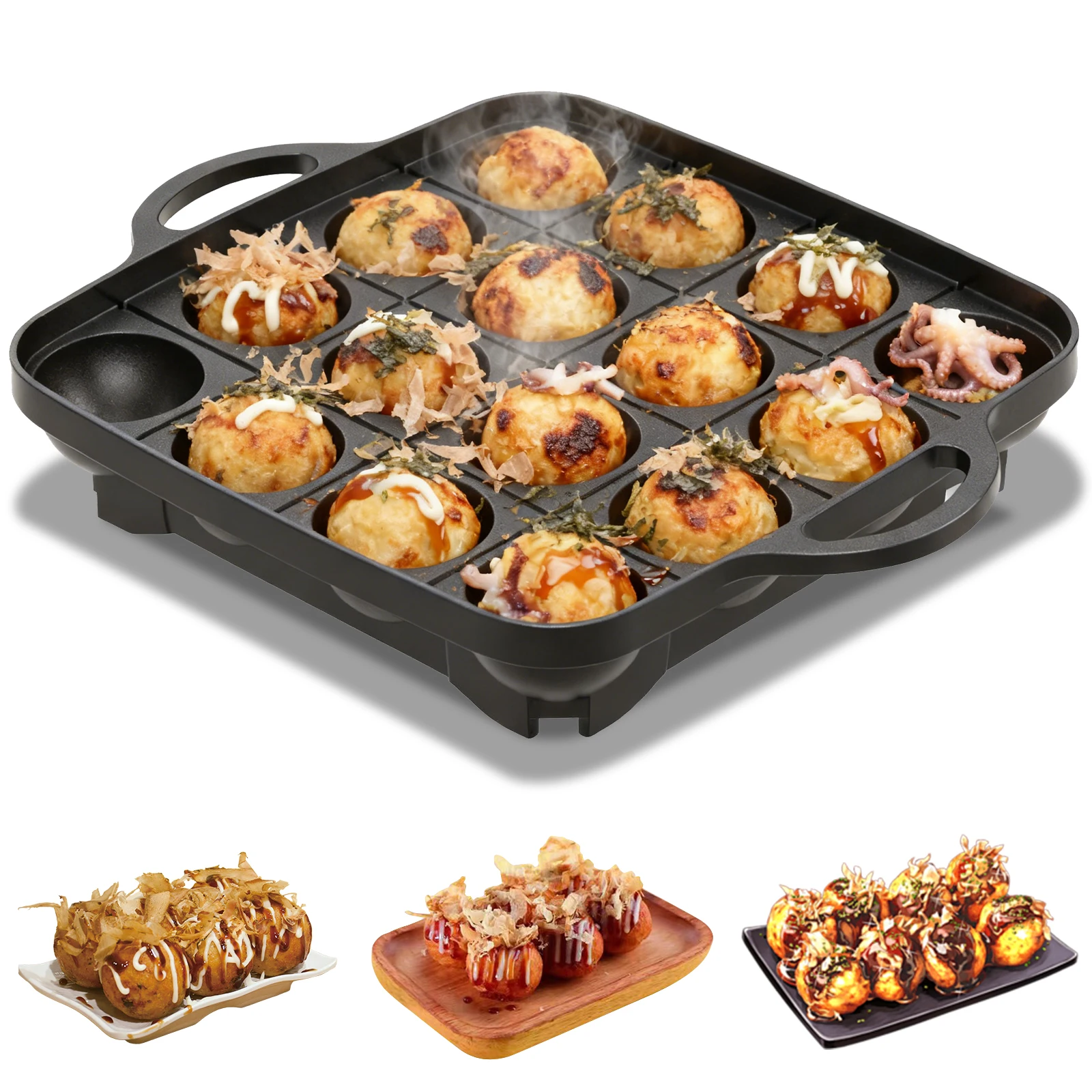 Takoyaki Pan Cast - Poêle à takoyaki 16 trous en
