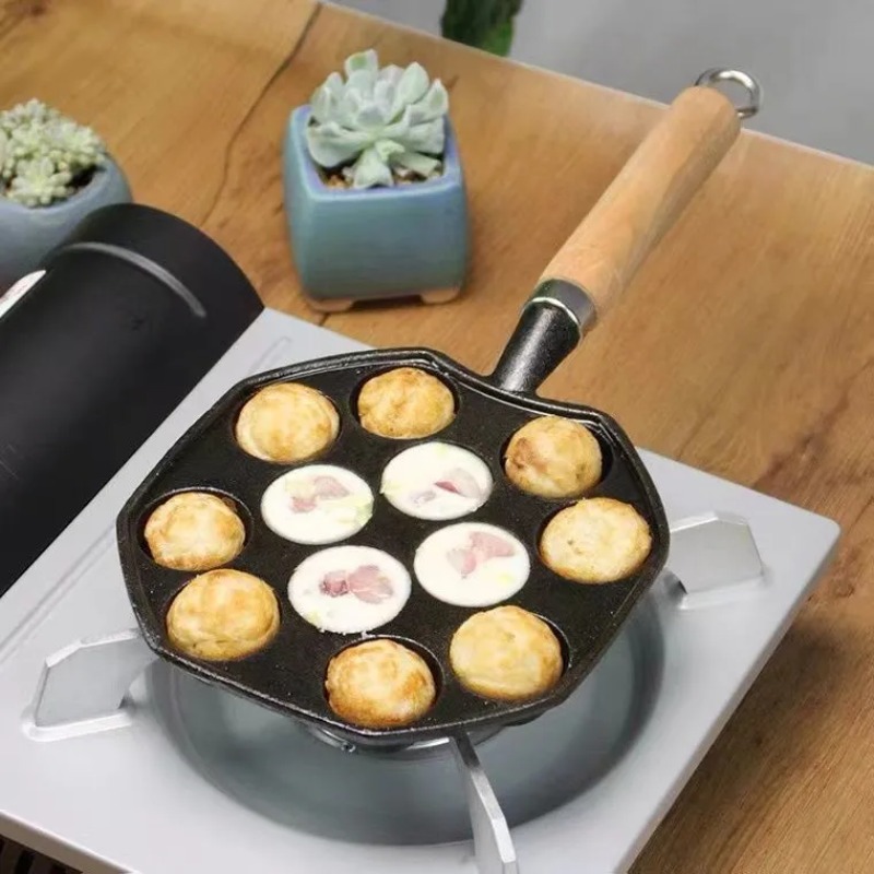 Takoyaki Pan Cast - Poêle à gaz en fonte à
