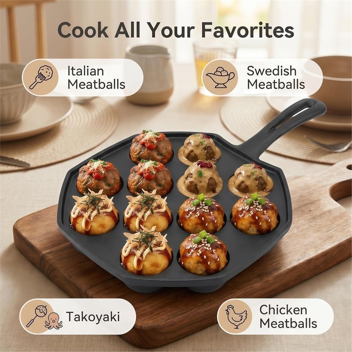 Takoyaki Pan Cast - Poêle à takoyaki en fonte 12