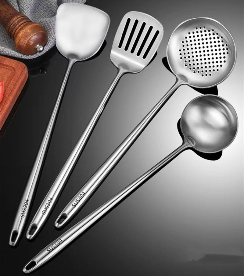 Home Cooking Utensil Set - Ensemble de spatules anti-brûlures en acier