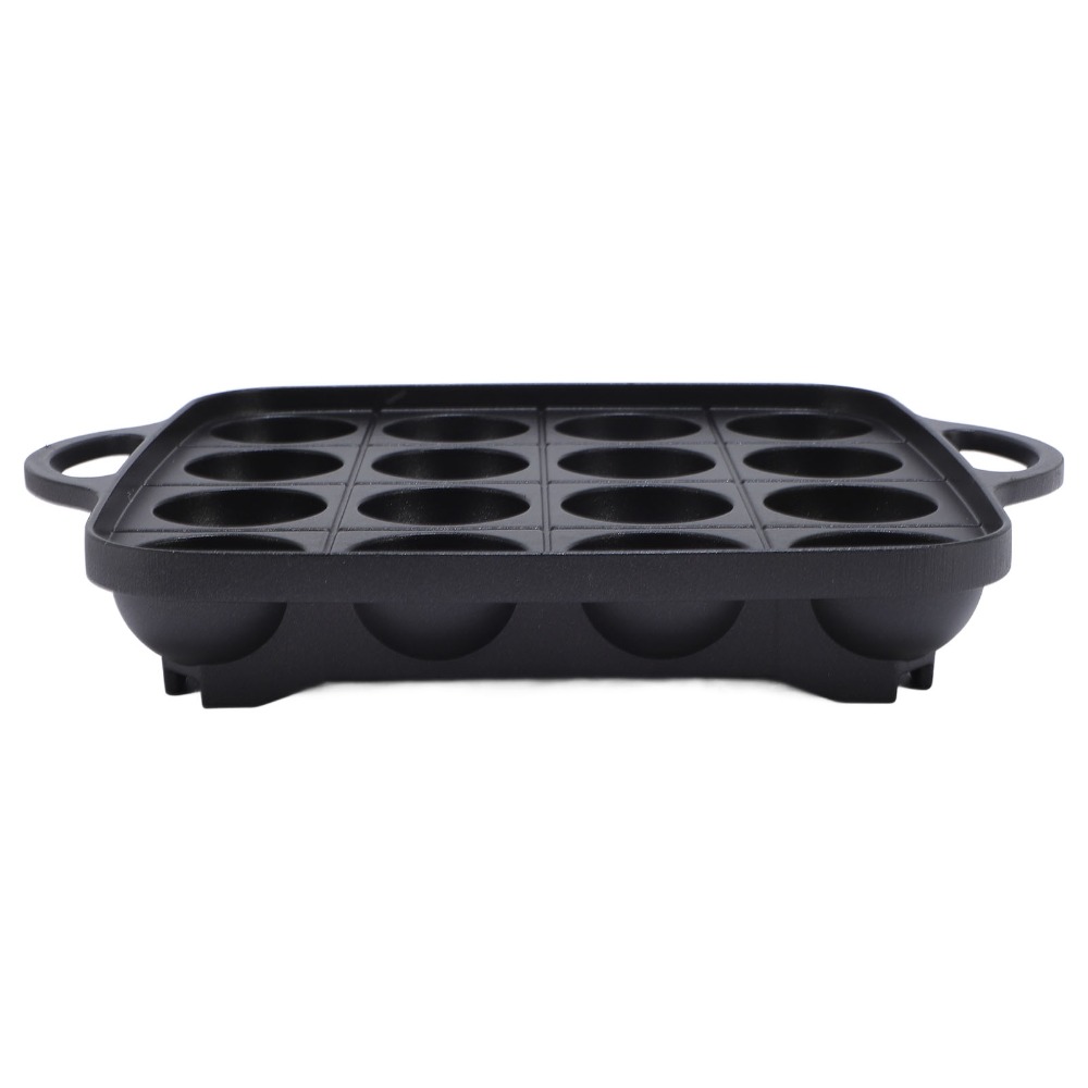 Takoyaki Pan Cast - Poêle à takoyaki noire polyvalente en
