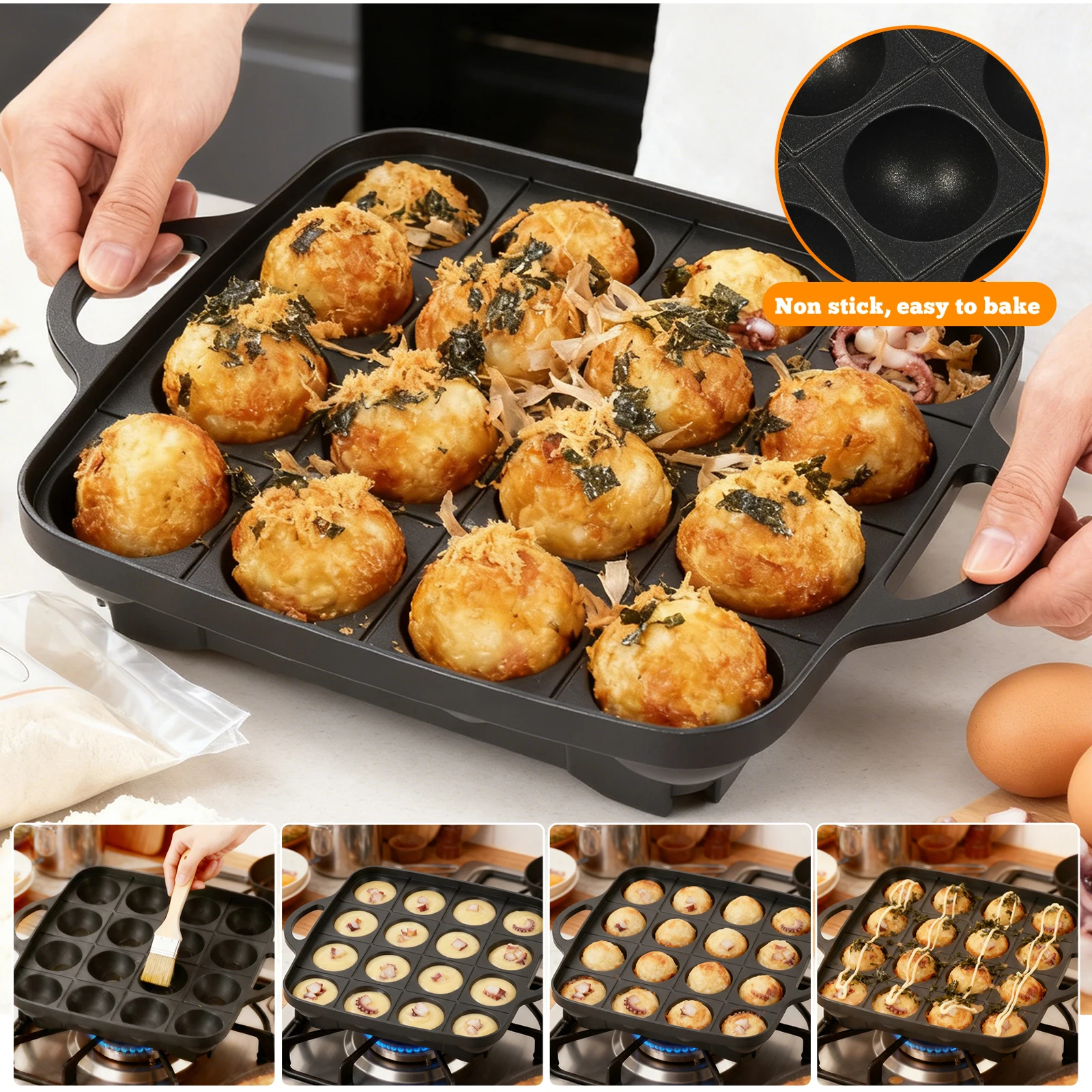 Poêle à takoyaki 16 trous en a - Takoyaki Pan Cast avis et prix