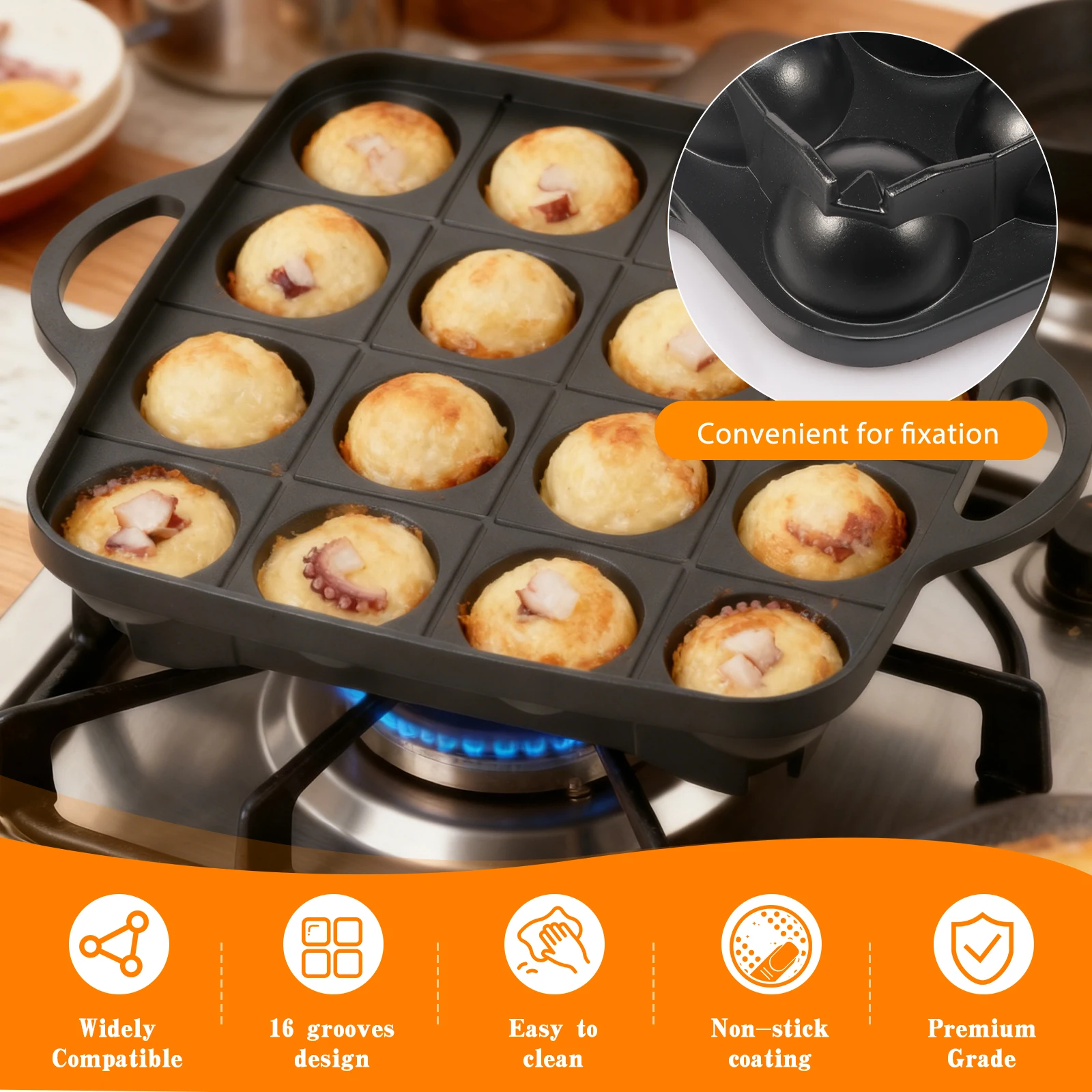 Poêle à takoyaki 16 trous en a - Takoyaki Pan Cast avis et prix