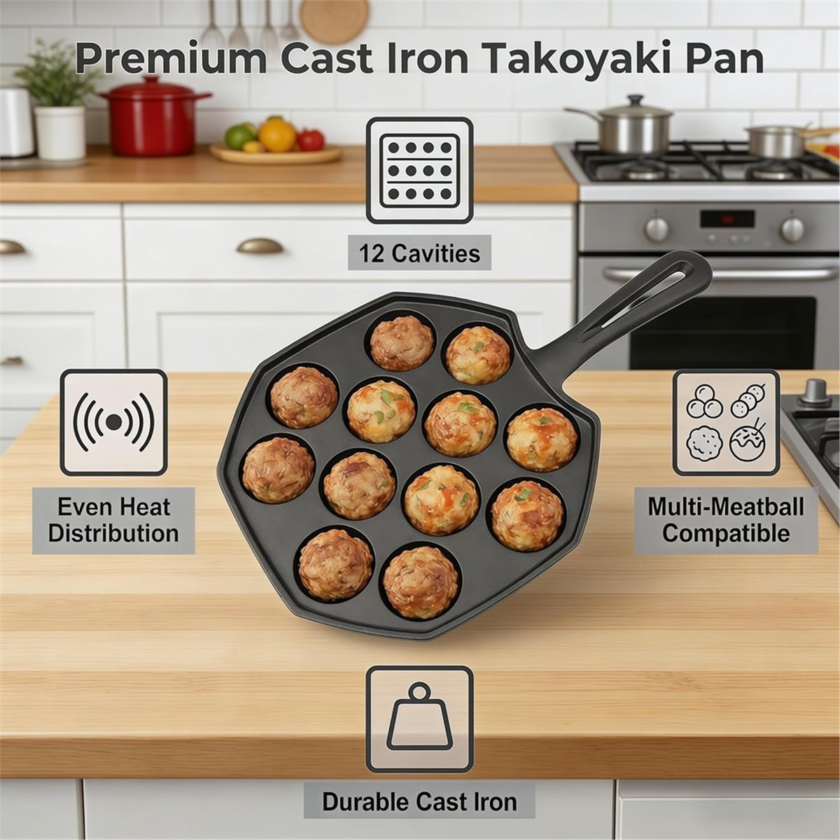 Poêle à takoyaki en fonte 12 t - Takoyaki Pan Cast avis et prix