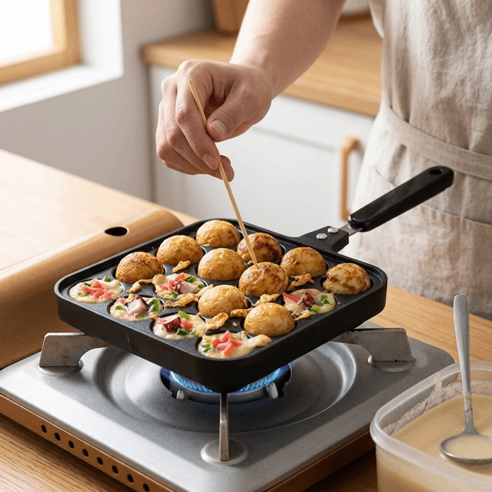 Poêle à takoyaki 16 trous, poi - Takoyaki Pan Cast avis et prix