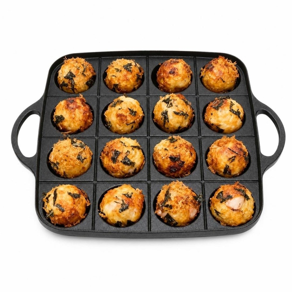 Poêle à takoyaki noire durable - Takoyaki Pan Cast avis et prix